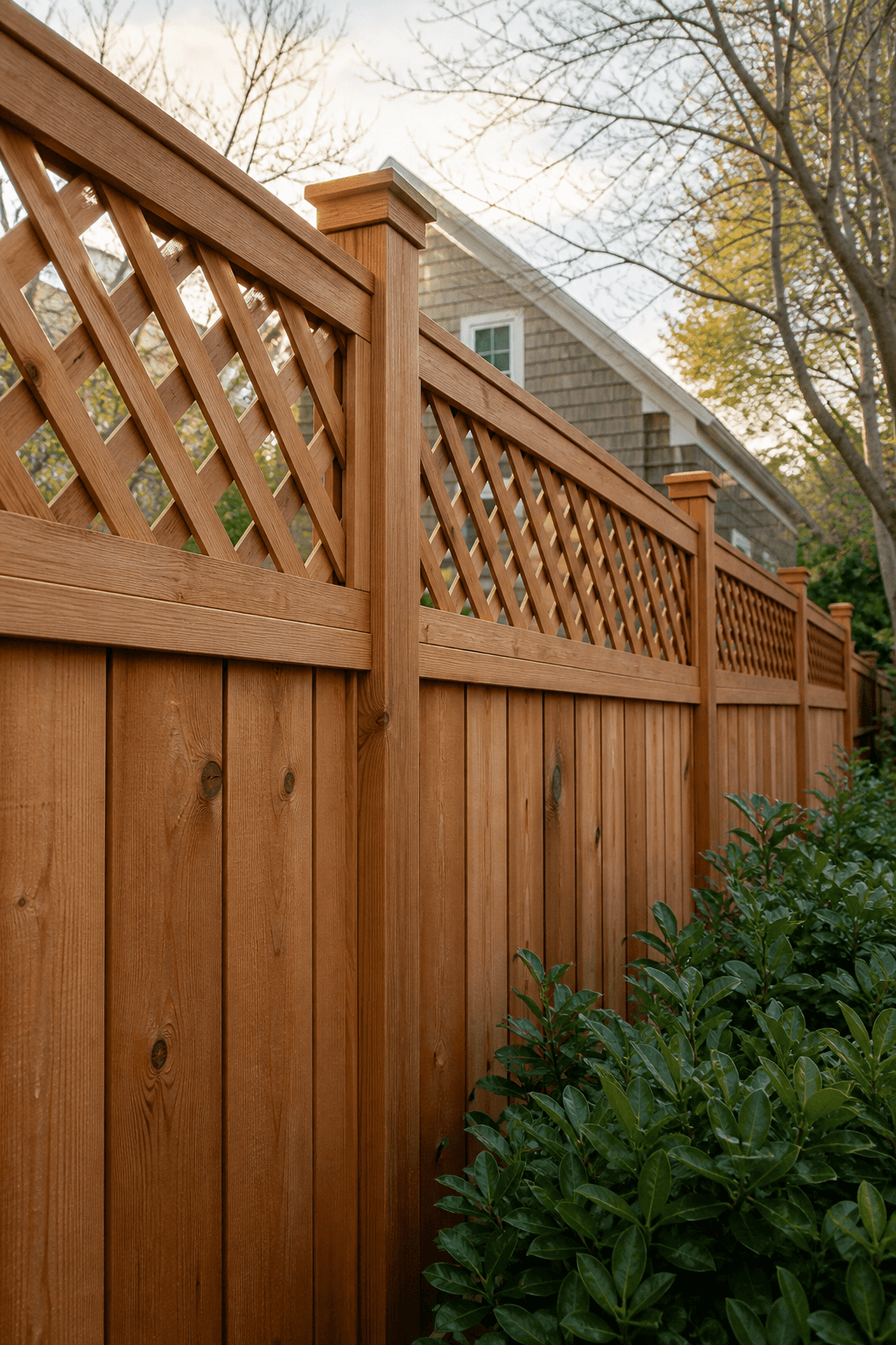 Wood privacy fence